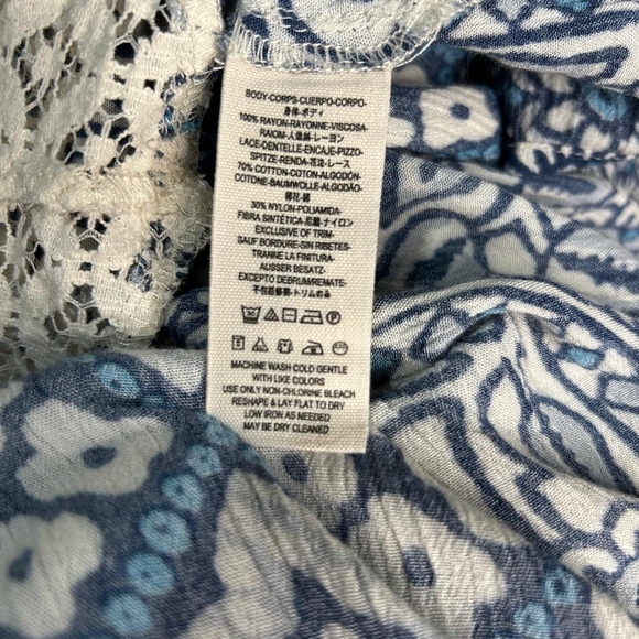 Free People Blue and White Patterned Top - Picture 5 of 6